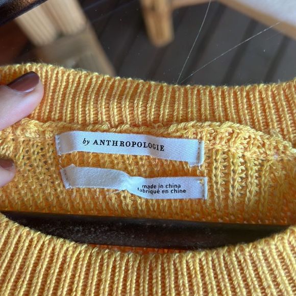 Mustard yellow knit Anthropologie tank top - Picture 3 of 6